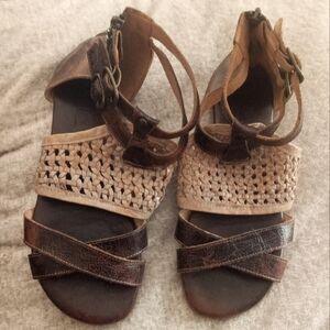 BED STU Women's Capriana Dark Brown LeatherSandal Gladiator Strappy Boho size 8